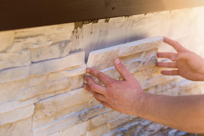 Stone Backsplash Installation detail