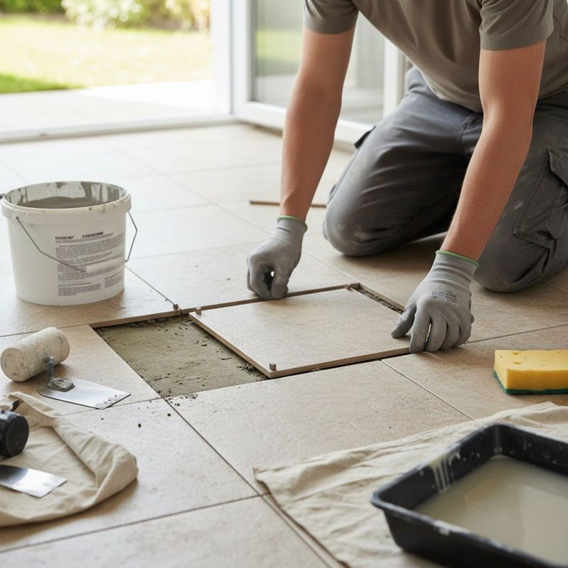 Tile Floor Reglazing detail